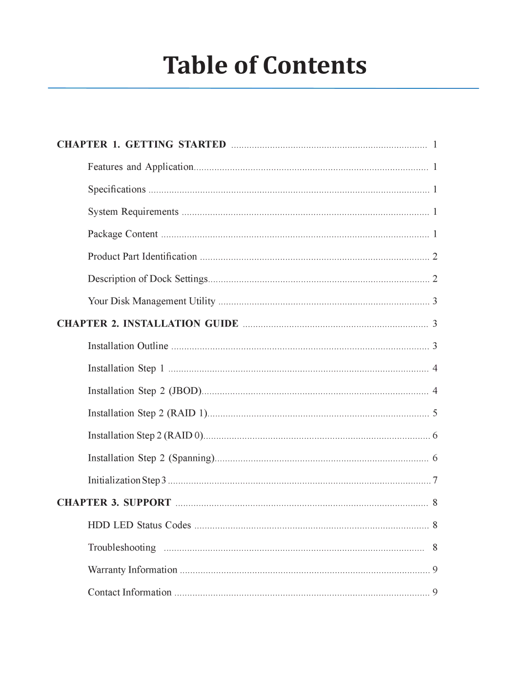 Cavalry Storage EN-CAHDD2B-D instruction manual Table of Contents 