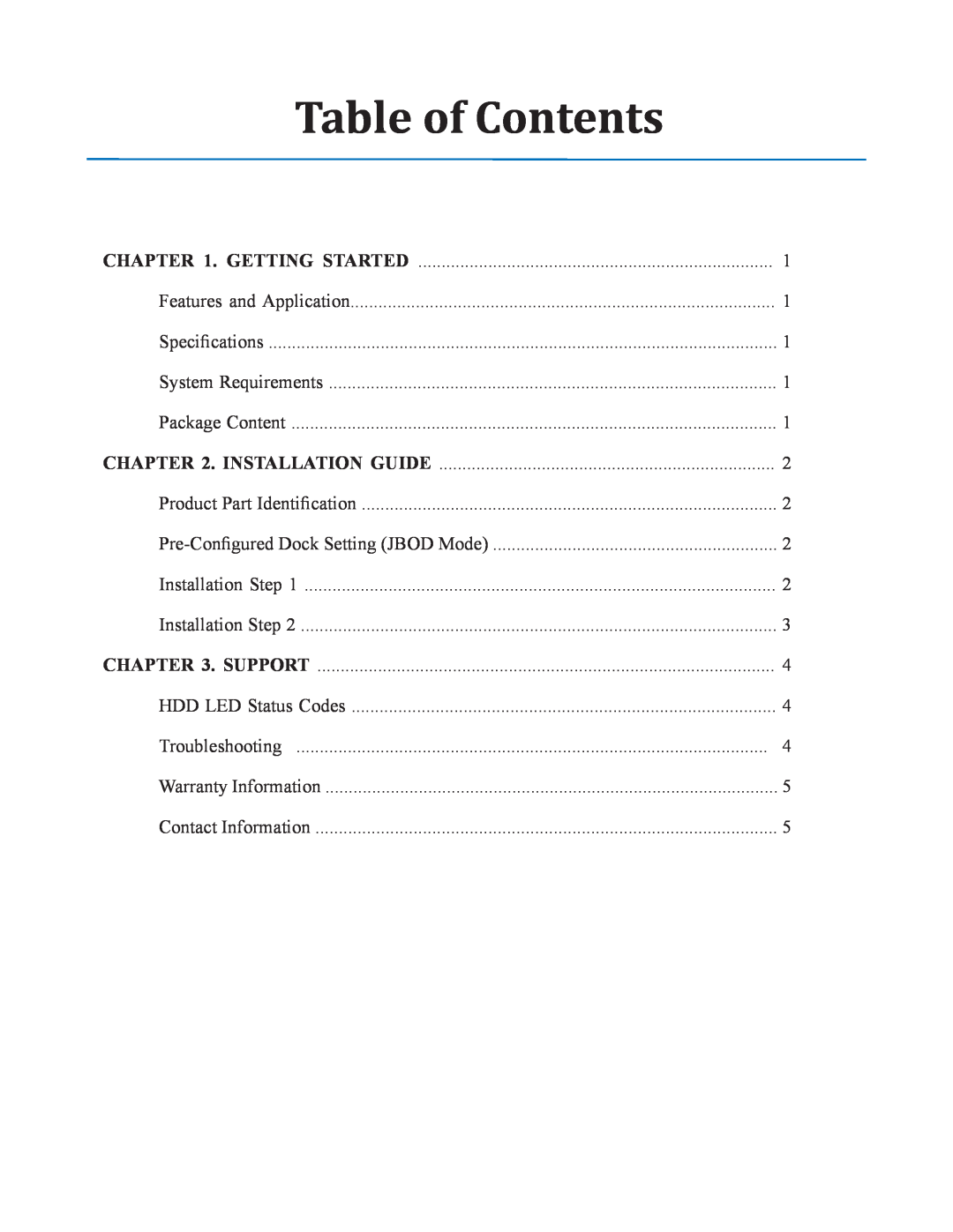 Cavalry Storage EN-CAHDD2BU3-ZB instruction manual Table of Contents 
