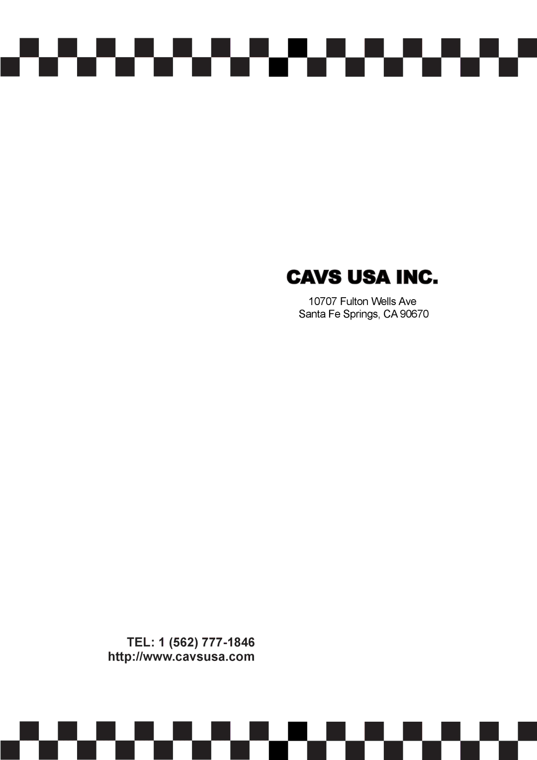 CAVS 203G USB manual Cavs USA INC 