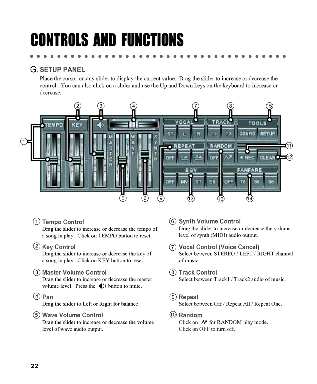 CAVS CAVS JB-199 Tempo Control, Synth Volume Control, Key Control Vocal Control Voice Cancel, Track Control, Pan Repeat 