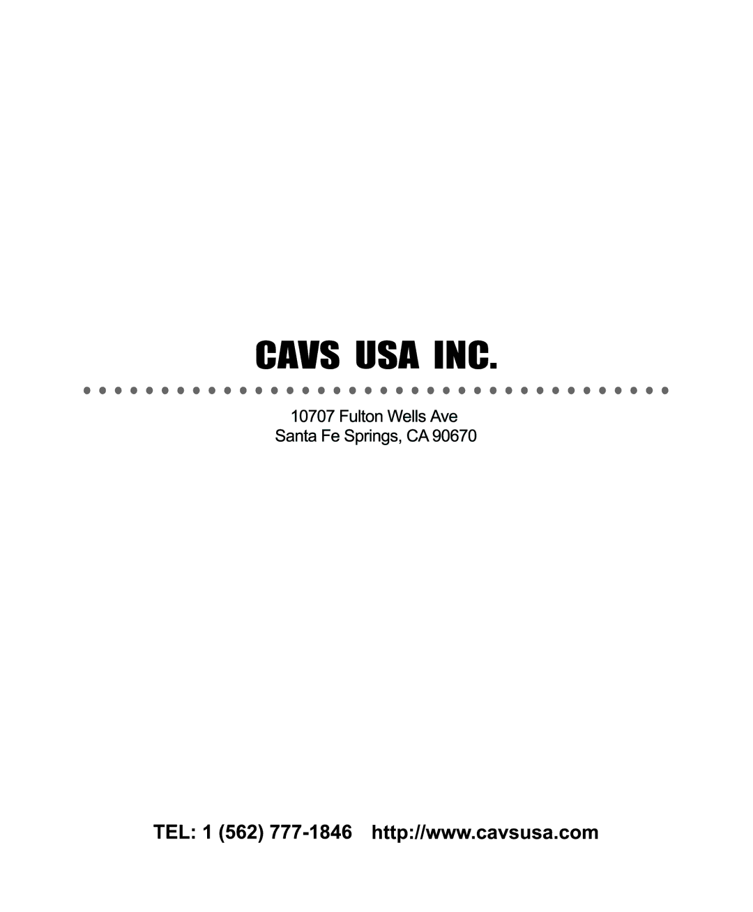 CAVS CAVS JB-199 manual Cavs USA INC 