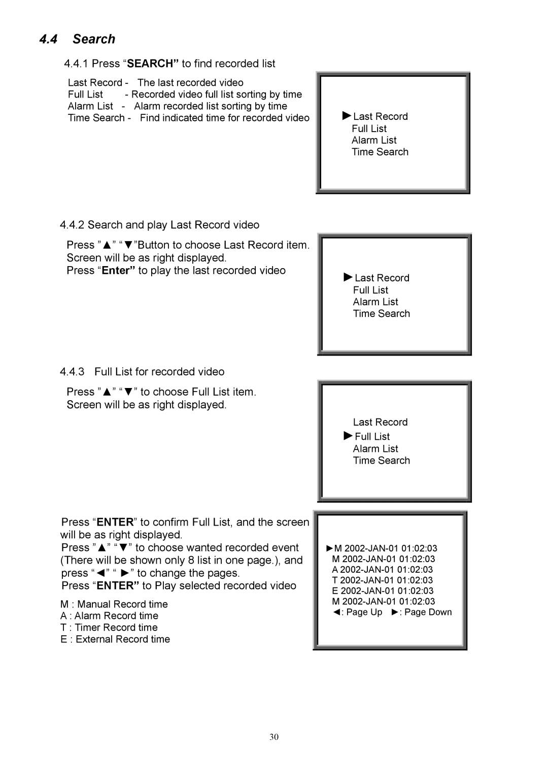 CBC CBC V 0.1 manual Press Search to find recorded list 