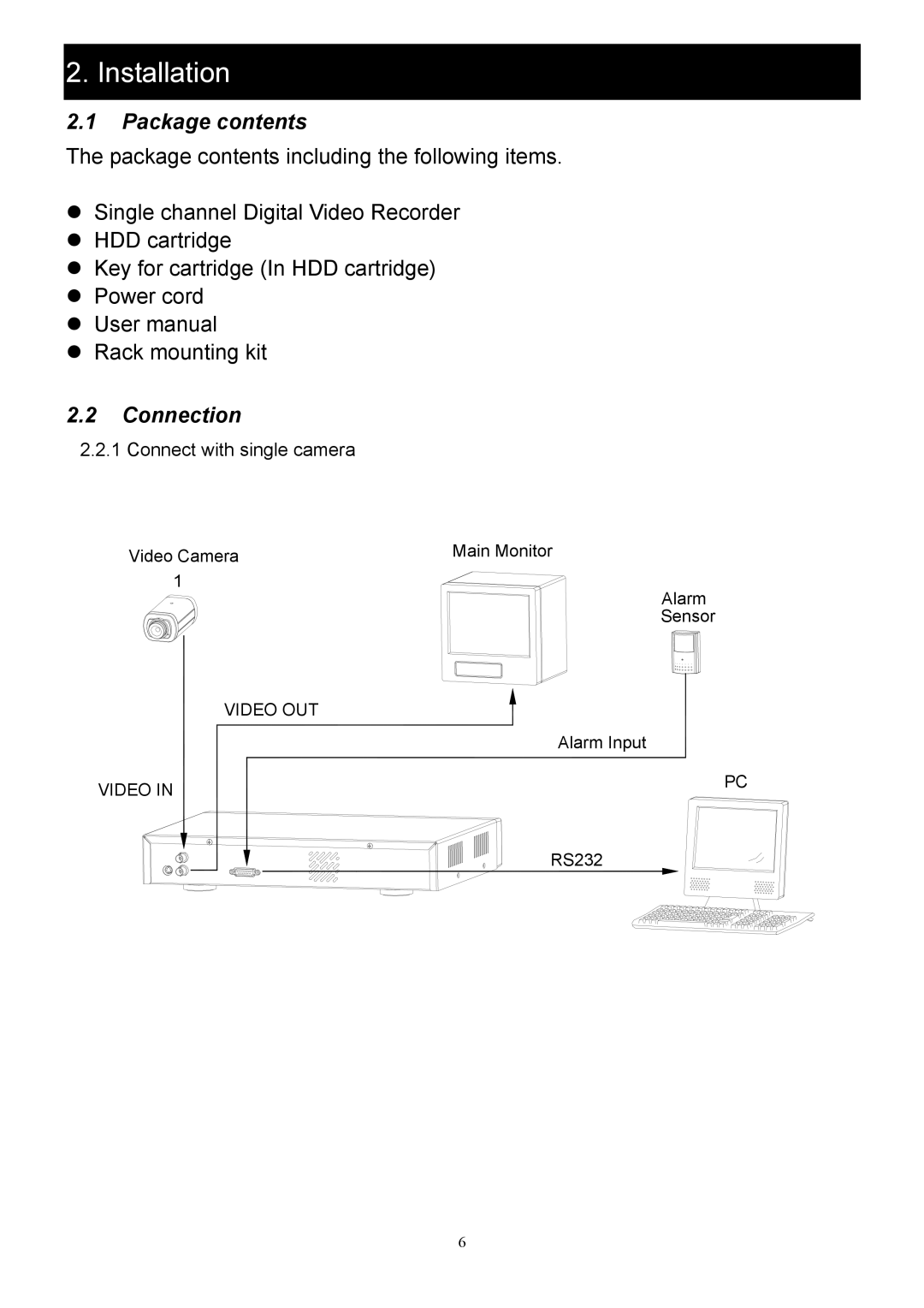 CBC CBC V 0.1 manual Installation, Package contents, Connection 