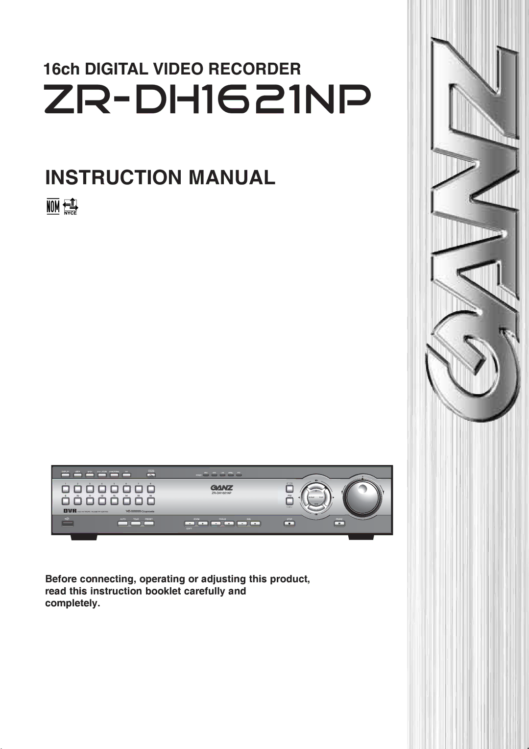 CBC ZR-DH1621NP manual 