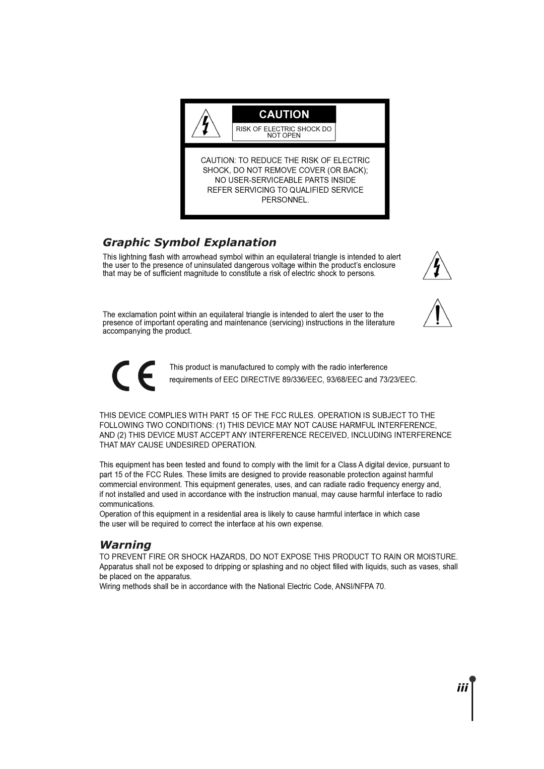 CBC ZR-DH921NP manual Graphic Symbol Explanation 