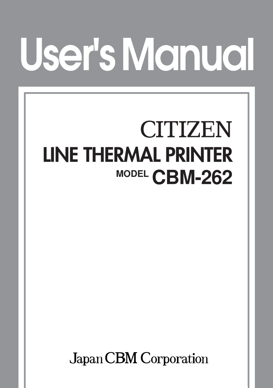 CBM America CBM-262 user manual UsersManual 