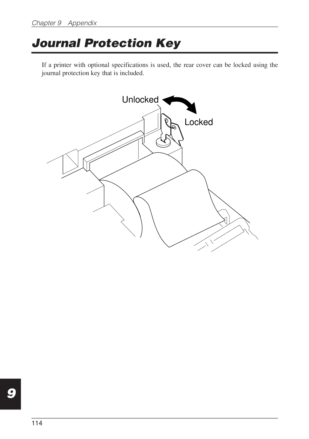 CBM America CBM-262 user manual Journal Protection Key, 114 