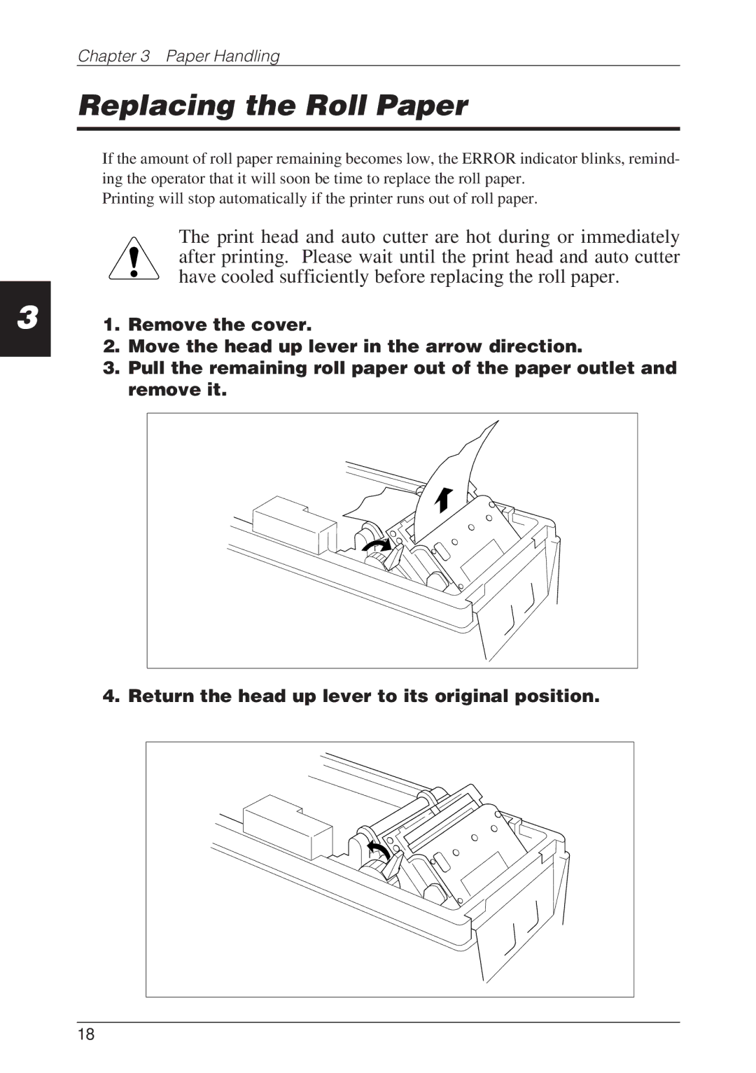 CBM America CBM-262 user manual Replacing the Roll Paper 