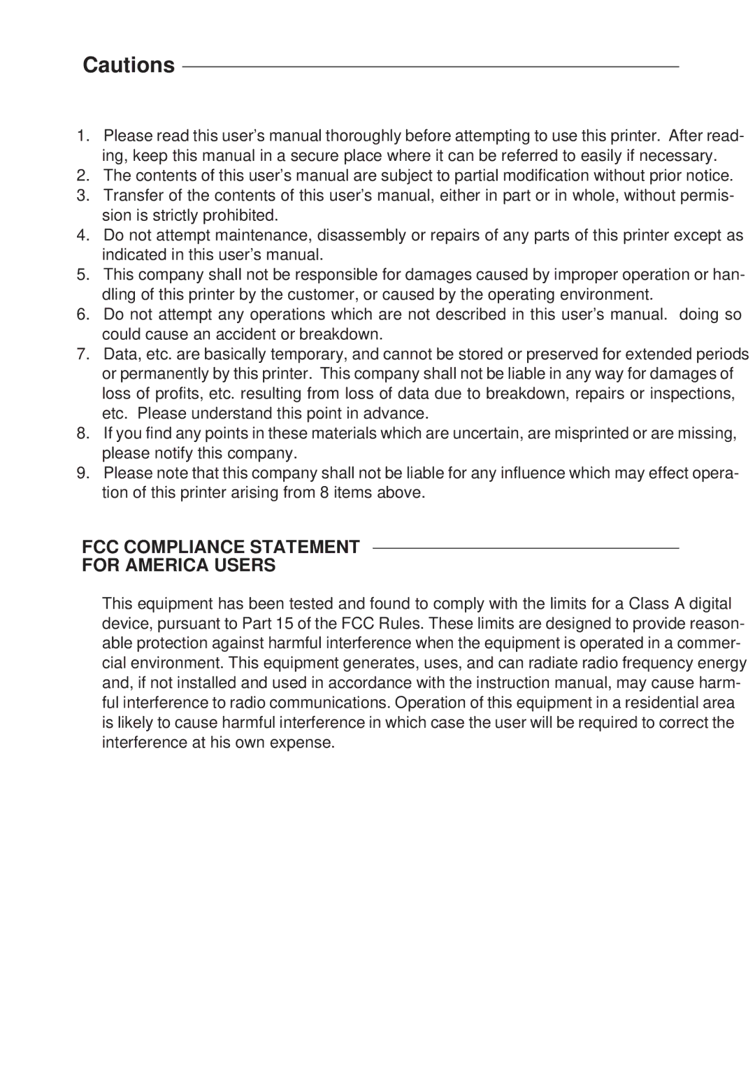 CBM America CBM-262 user manual FCC Compliance Statement For America Users 