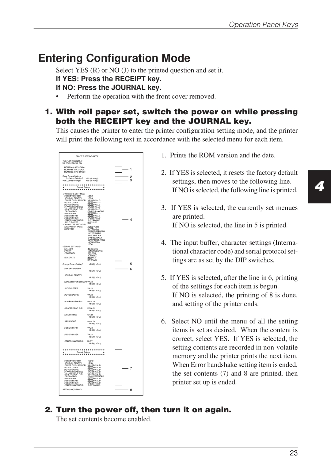 CBM America CBM-262 user manual Entering Configuration Mode, Turn the power off, then turn it on again 