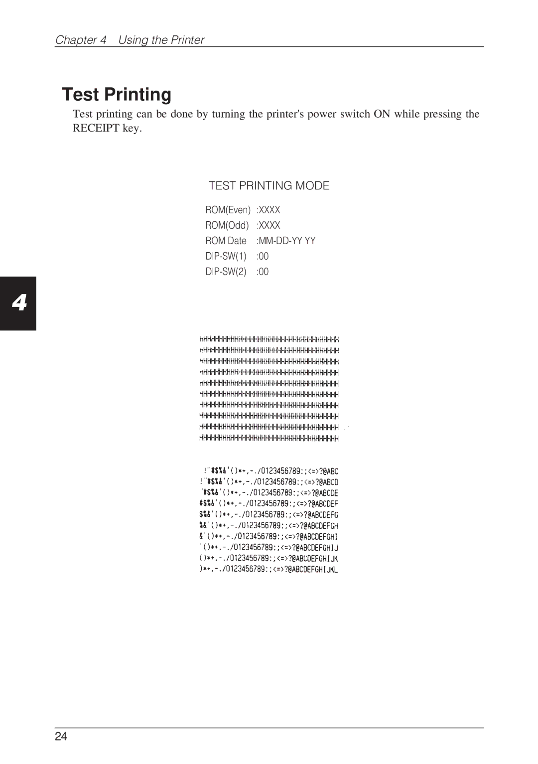 CBM America CBM-262 user manual Test Printing 