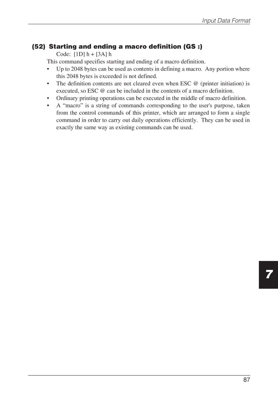 CBM America CBM-262 user manual Starting and ending a macro definition GS 