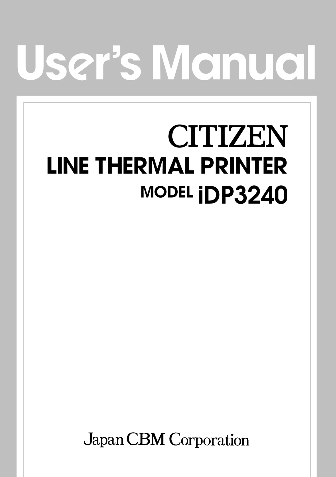 CBM America iDP3240 manual 