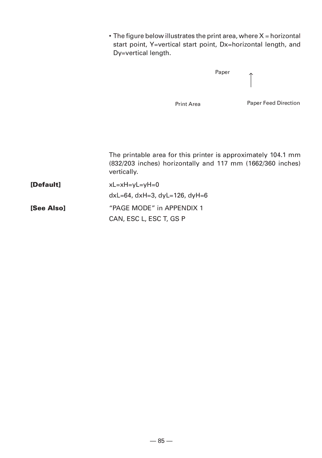 CBM America iDP3240 manual Can, Esc L, Esc T, Gs P 