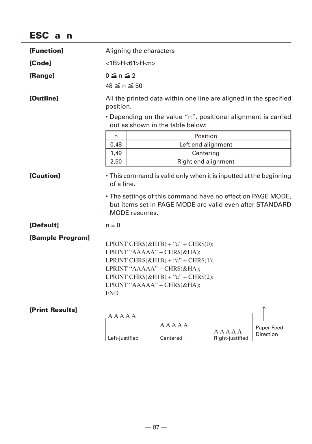 CBM America iDP3240 manual ESC a n, Range Outline 