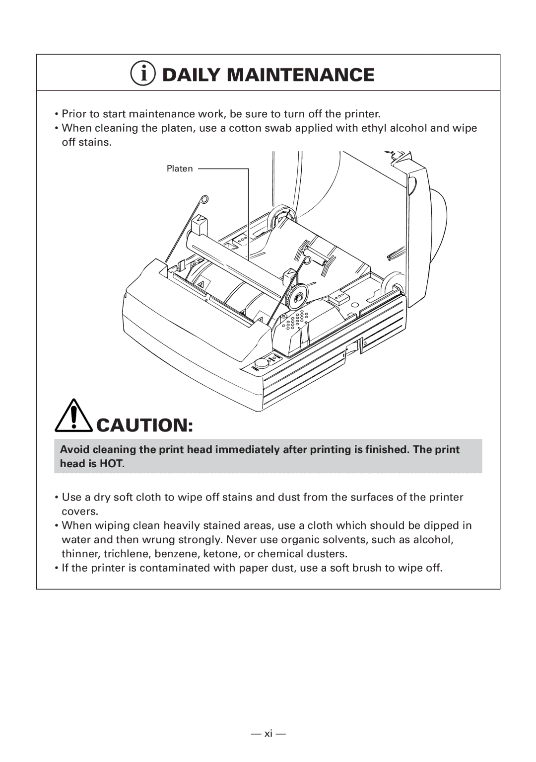 CBM America iDP3240 manual Daily Maintenance 