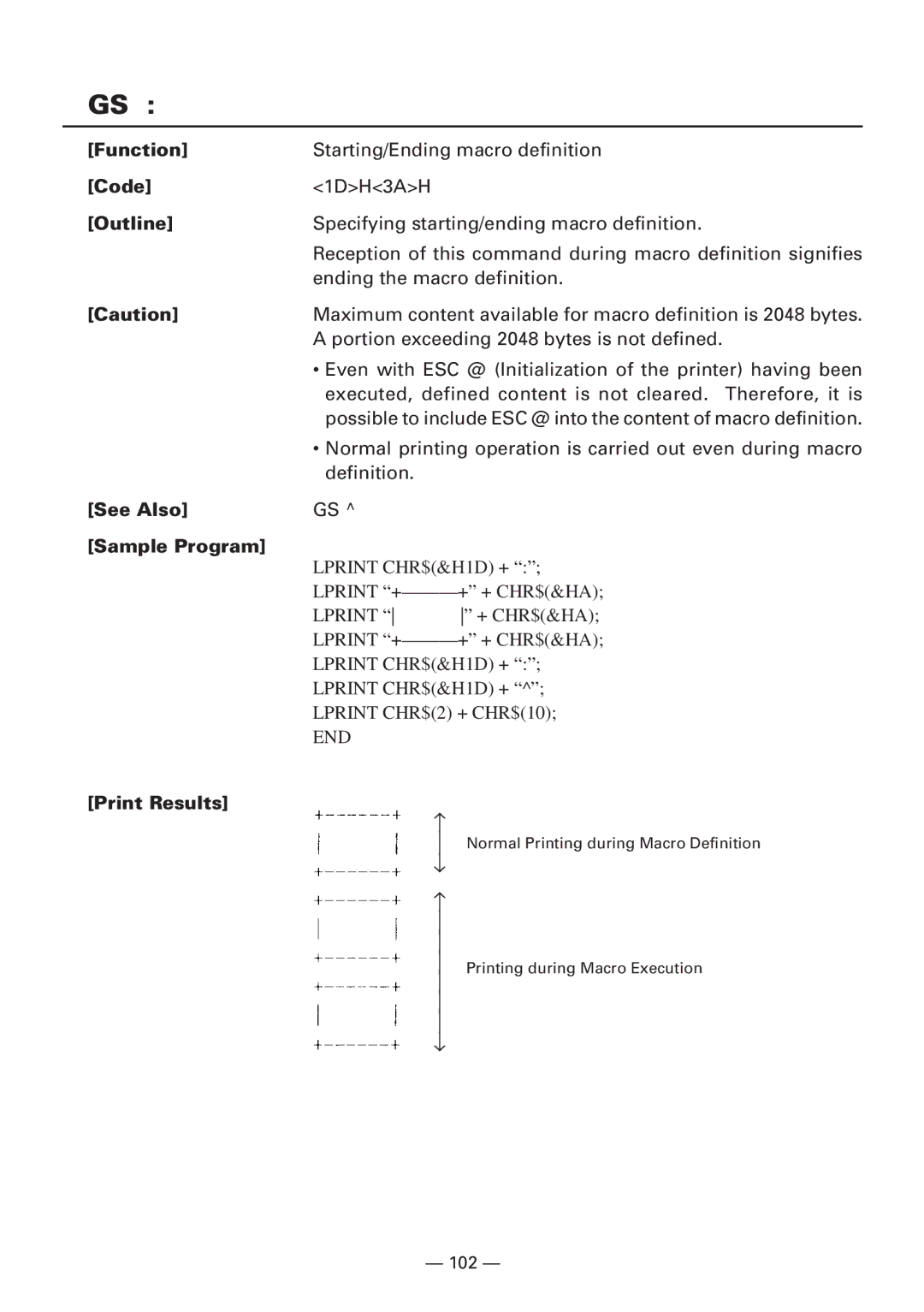 CBM America iDP3240 manual Specifying starting/ending macro definition 