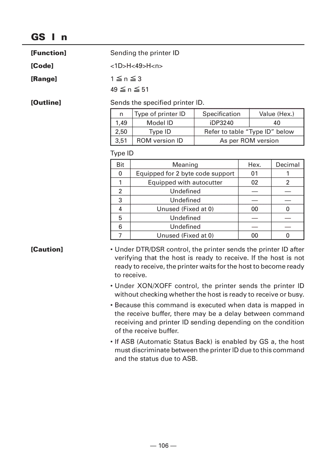 CBM America iDP3240 manual GS I n 