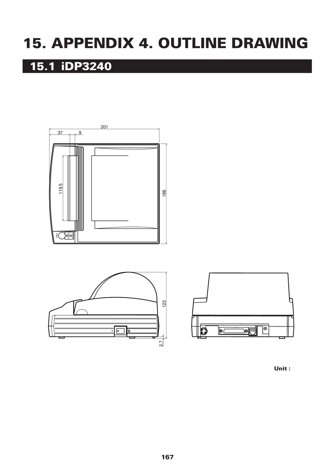 CBM America manual Appendix 4. Outline Drawing, 15.1 iDP3240 