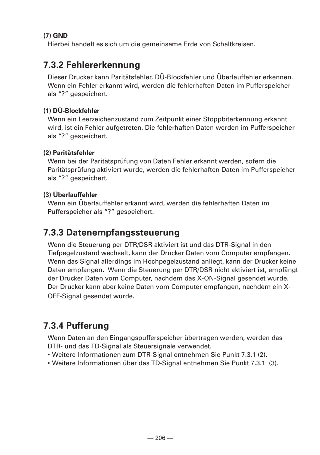 CBM America iDP3240 manual Fehlererkennung, Pufferung, DÜ-Blockfehler, Paritätsfehler, Überlauffehler 