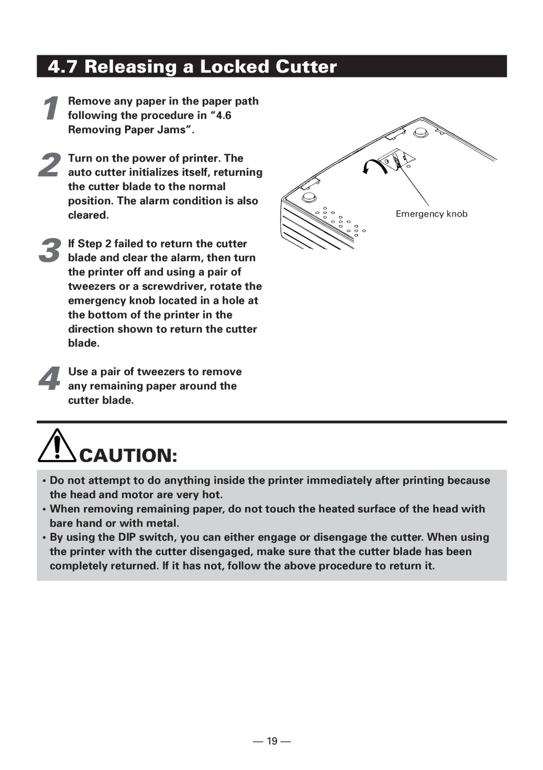 CBM America iDP3240 manual Releasing a Locked Cutter 