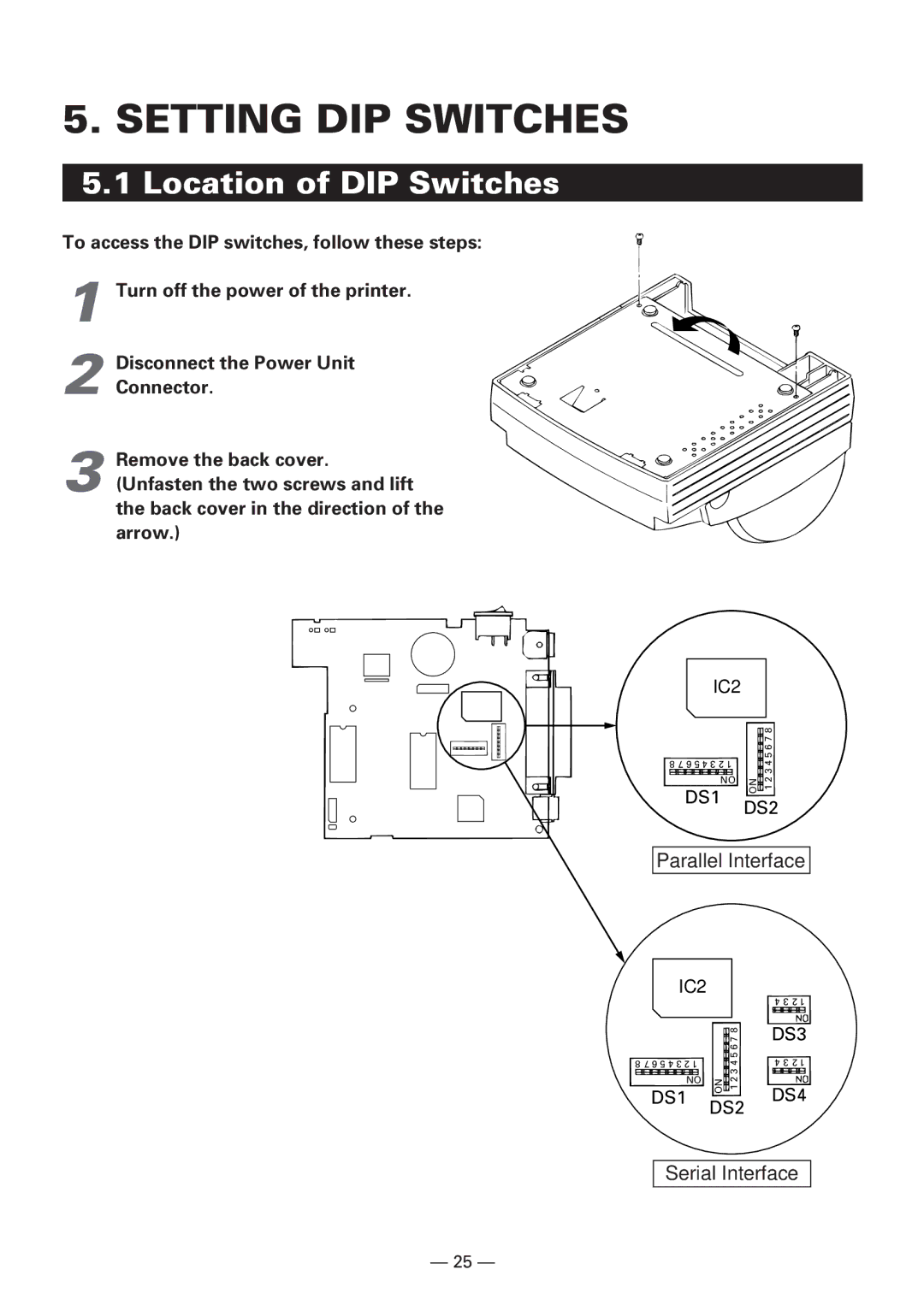 CBM America iDP3240 manual Setting DIP Switches, Location of DIP Switches 