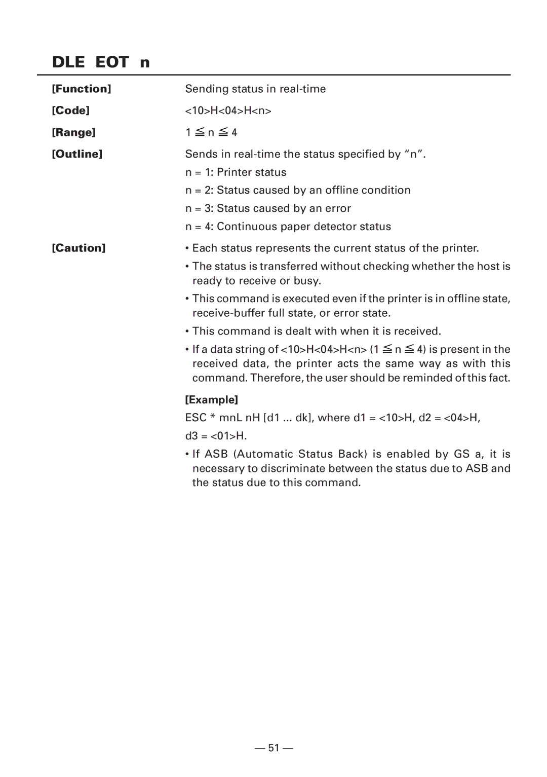 CBM America iDP3240 manual DLE EOT n, Range Outline, Example 