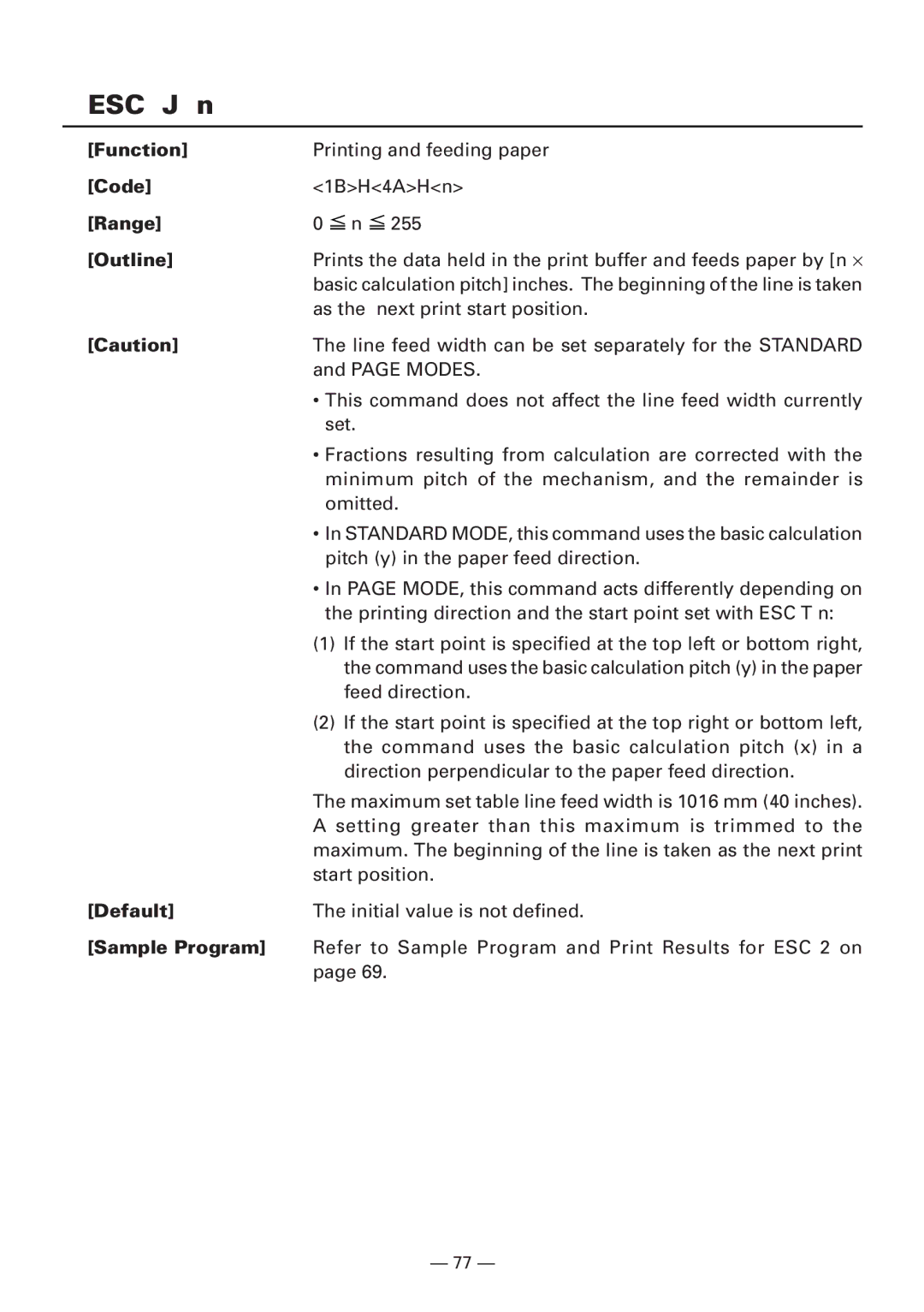 CBM America iDP3240 manual ESC J n, Range 