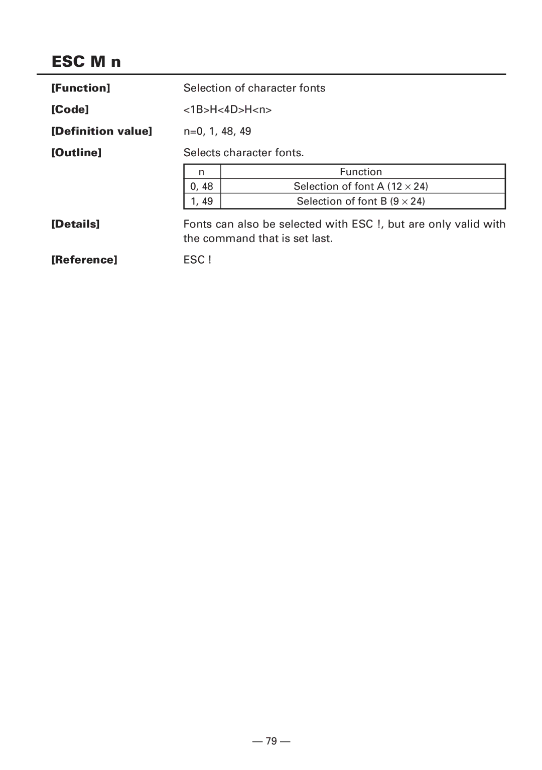 CBM America iDP3240 manual ESC M n, Details 