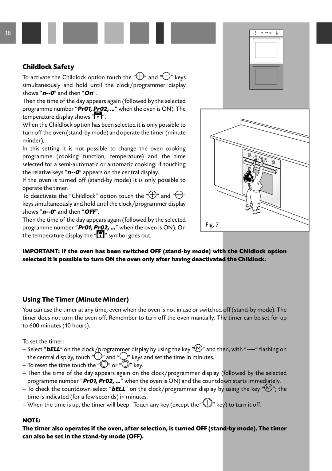 CDA 11Z6 manual Childlock Safety, Using The Timer Minute Minder 