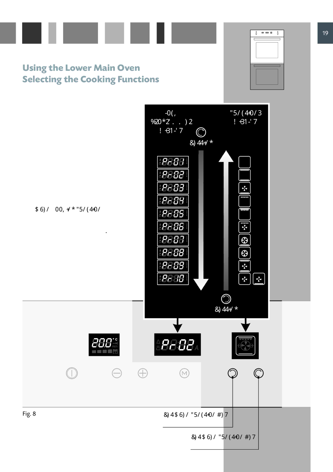 CDA 11Z6 manual Using the Lower Main Oven Selecting the Cooking Functions, Oven Cooking Function 