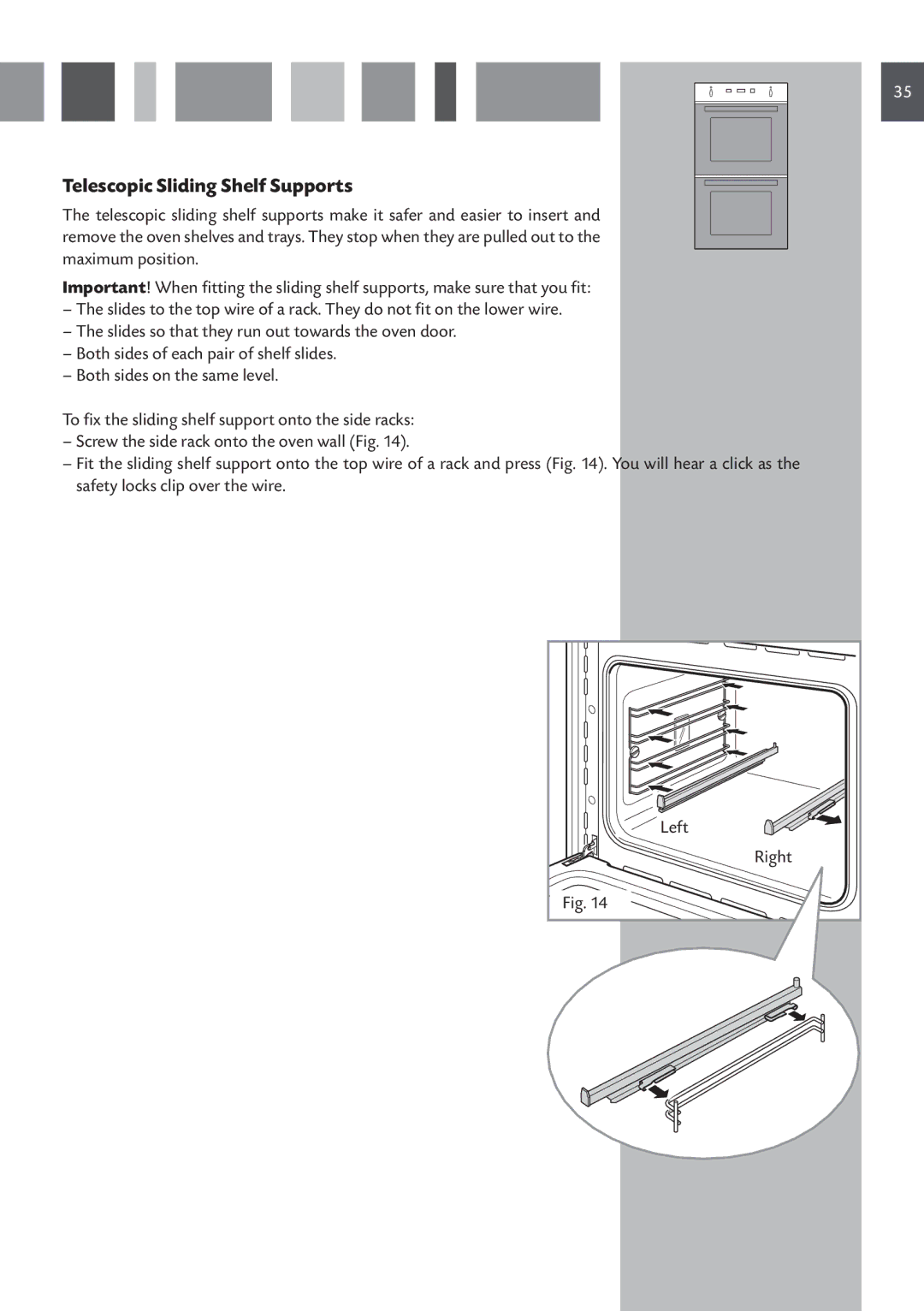 CDA 11Z6 manual Telescopic Sliding Shelf Supports 