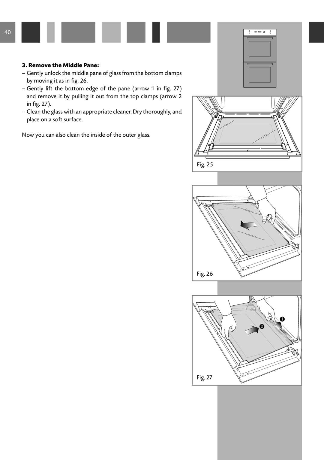 CDA 11Z6 manual Remove the Middle Pane 