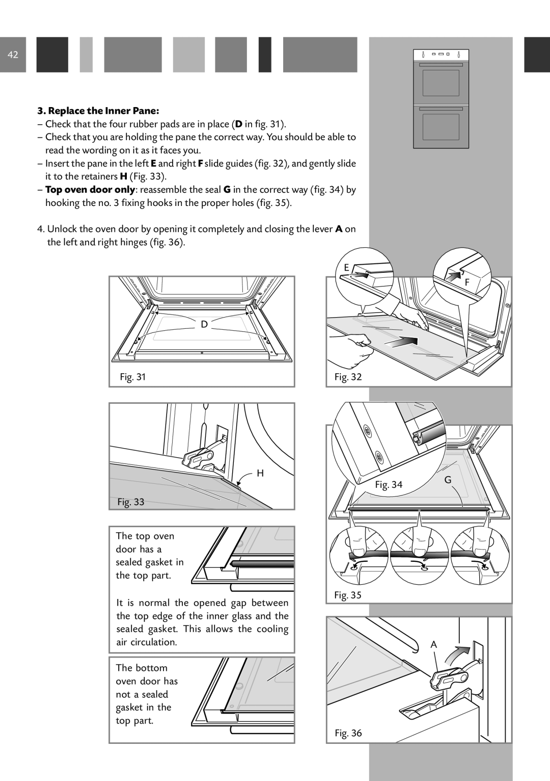 CDA 11Z6 manual Replace the Inner Pane 