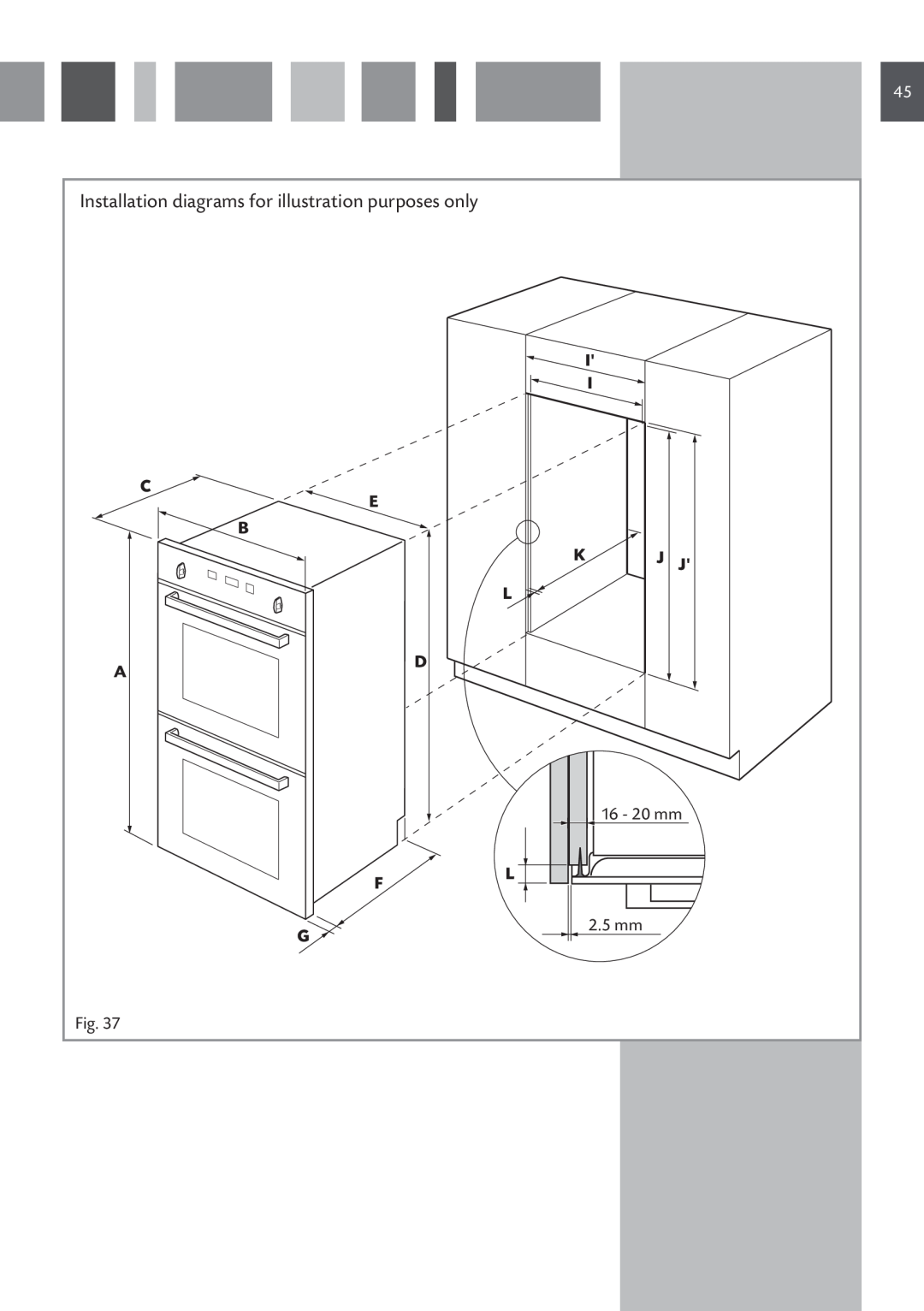 CDA 11Z6 manual Installation diagrams for illustration purposes only, 16 - 20 mm, 2.5 mm 