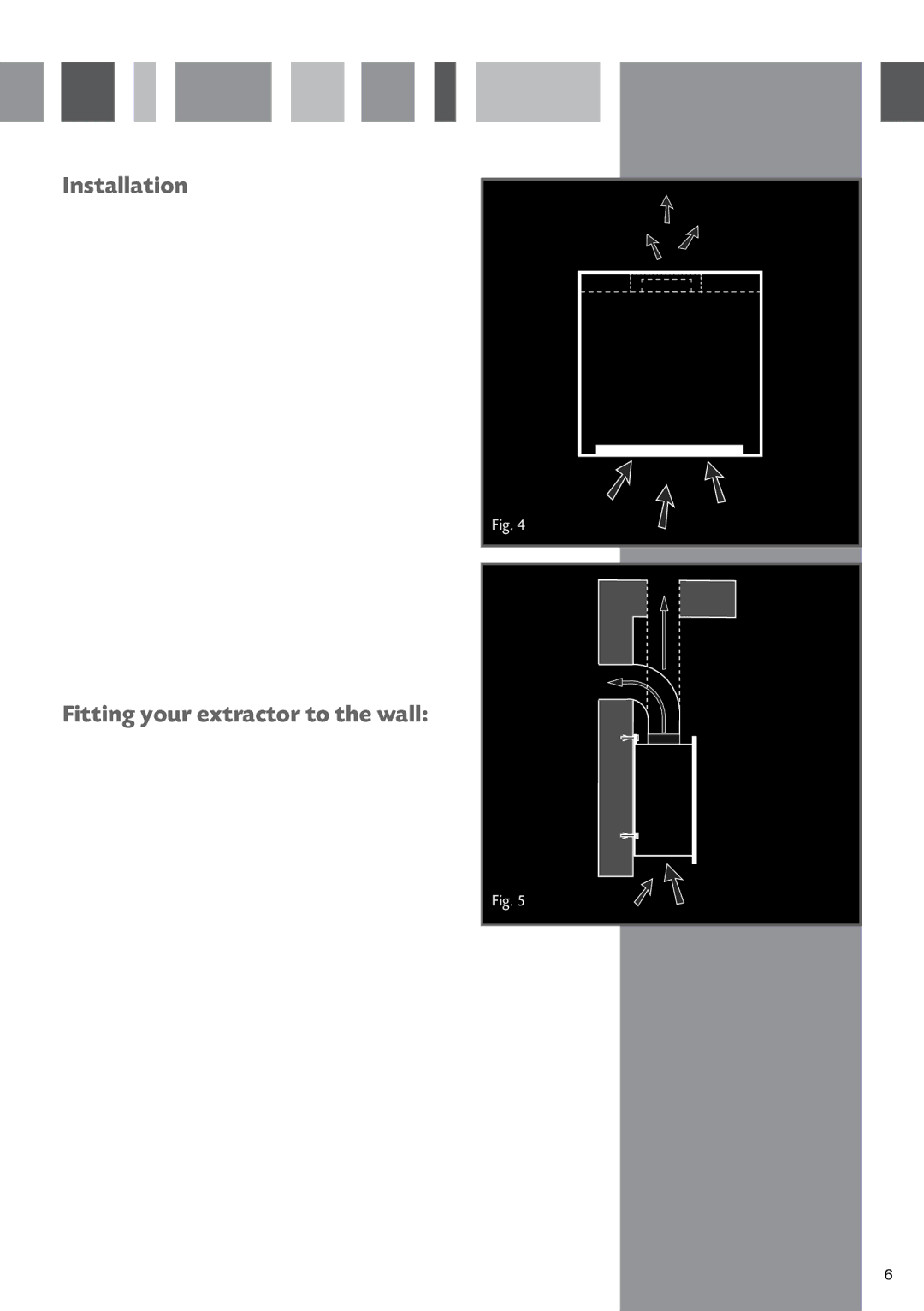 CDA 3Z9 manual Installation, Fitting your extractor to the wall 