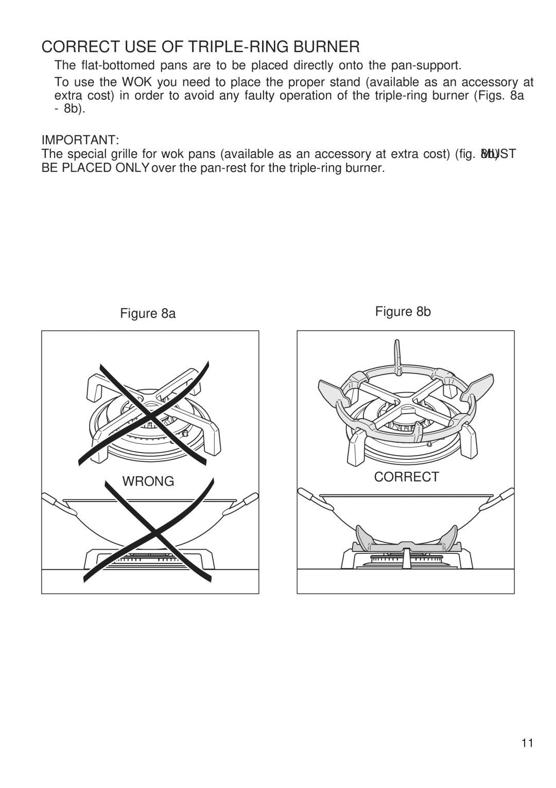 CDA 4Q4 manual Correct USE of TRIPLE-RING Burner 