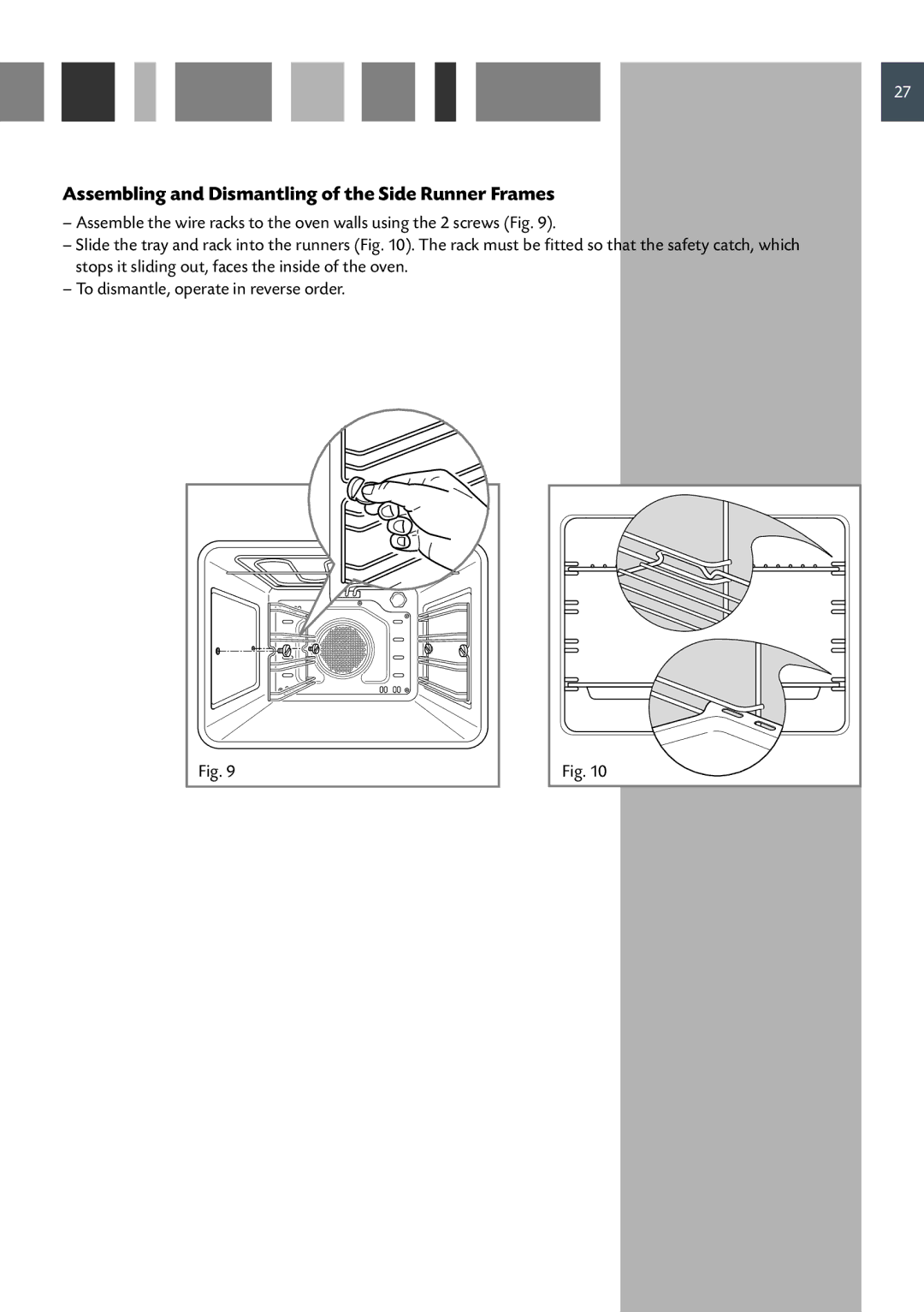 CDA 6Z6, 6V6, 6Q6 manual Assembling and Dismantling of the Side Runner Frames 