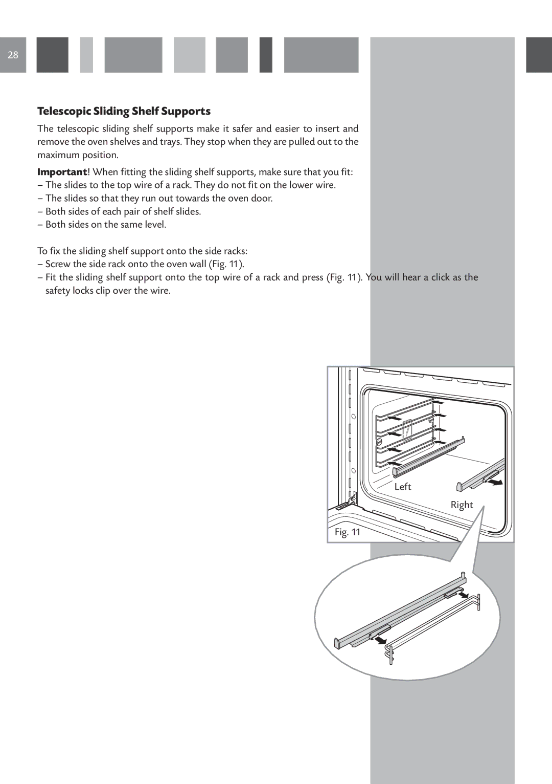 CDA 6V6, 6Z6, 6Q6 manual Telescopic Sliding Shelf Supports 