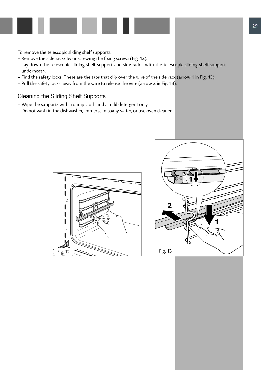 CDA 6Q6, 6Z6, 6V6 manual Cleaning the Sliding Shelf Supports 