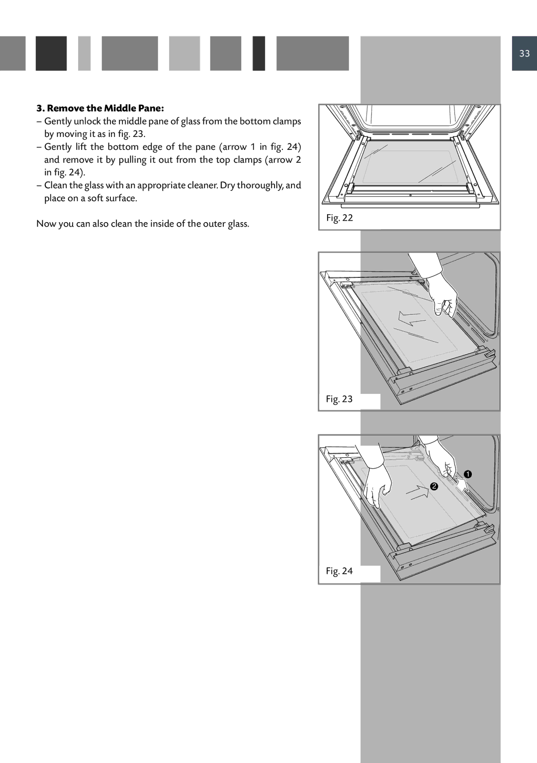 CDA 6Z6, 6V6, 6Q6 manual Remove the Middle Pane 