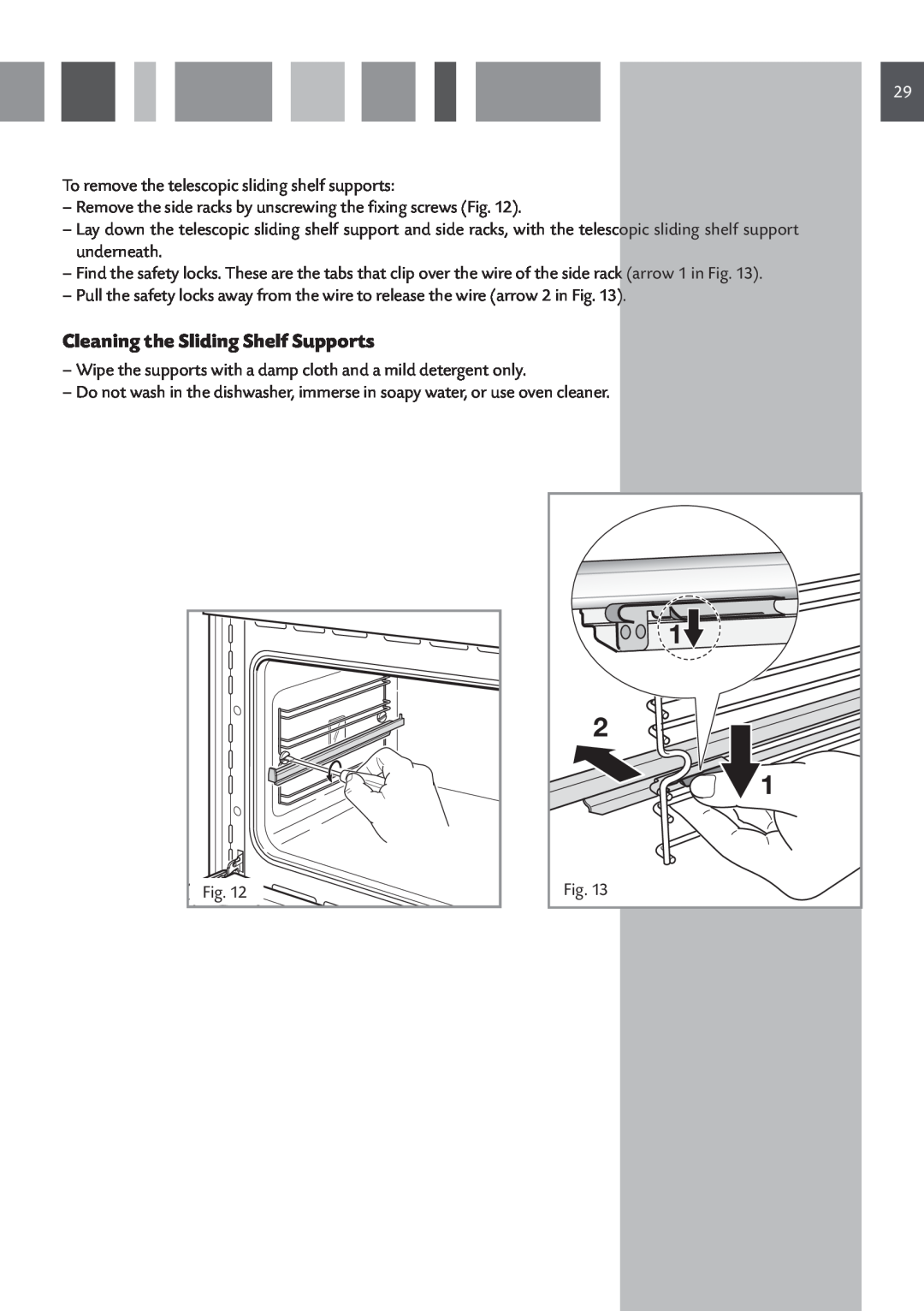 CDA 6Q6, 6Z6, 6V6 manual Cleaning the Sliding Shelf Supports 