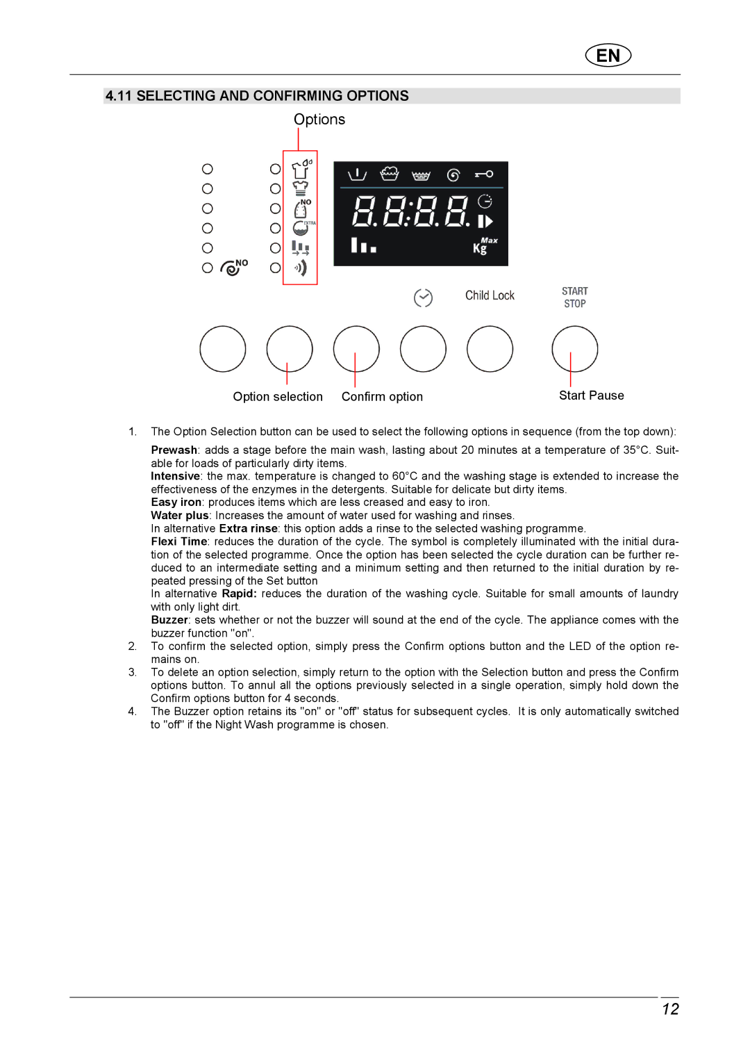 CDA C1370 manual Selecting and Confirming Options 