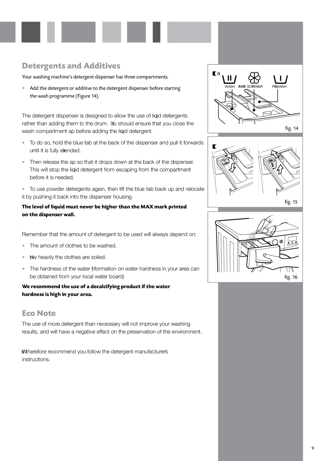 CDA CI240 manual Detergents and Additives, Eco Note 