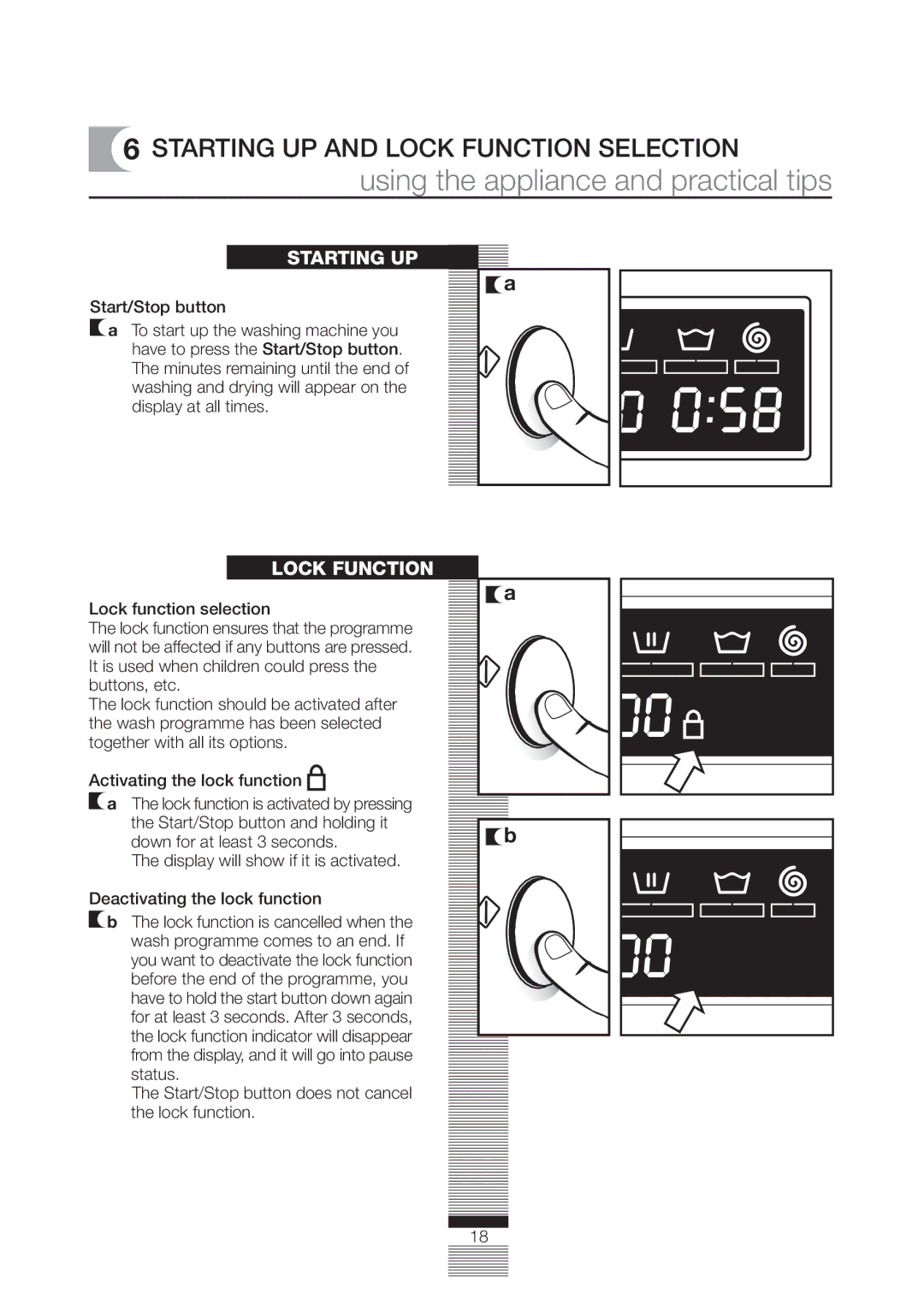 CDA CI230, CI330, CI830, CI930 manual Starting UP, Lock Function 