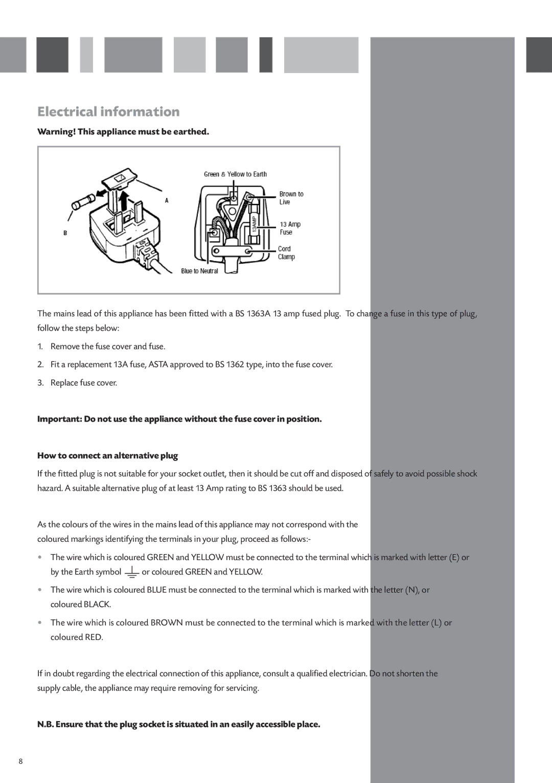 CDA CI920 manual Electrical information 