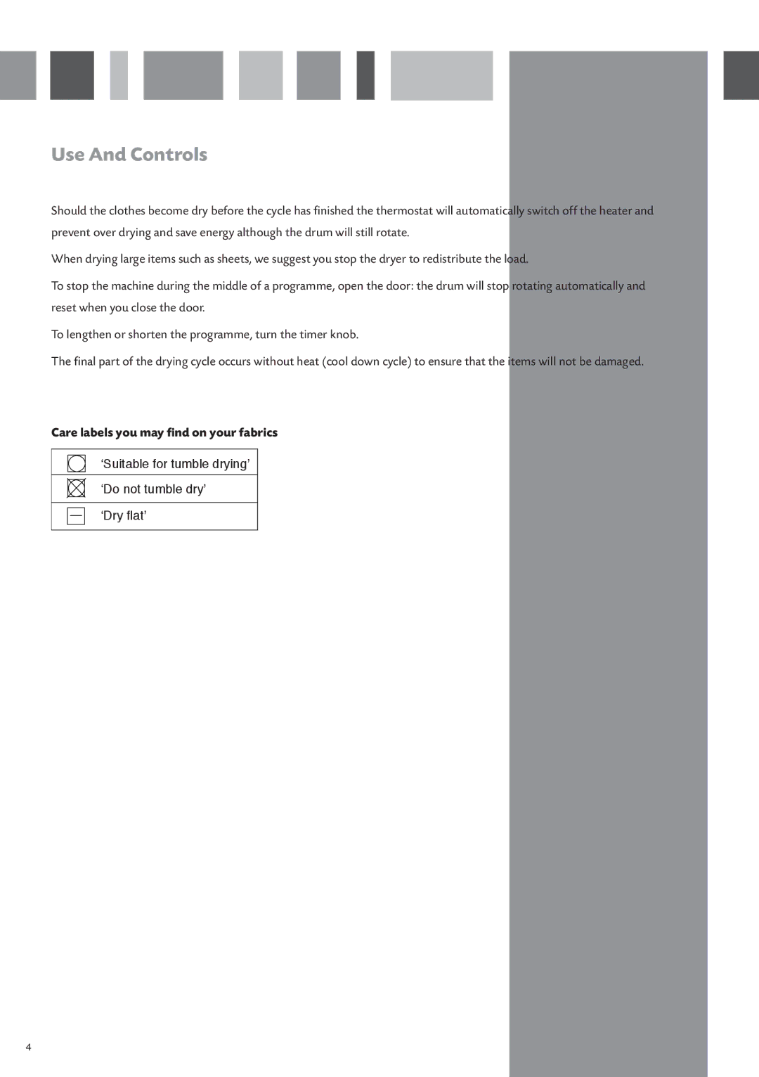 CDA CI920 manual Care labels you may find on your fabrics 