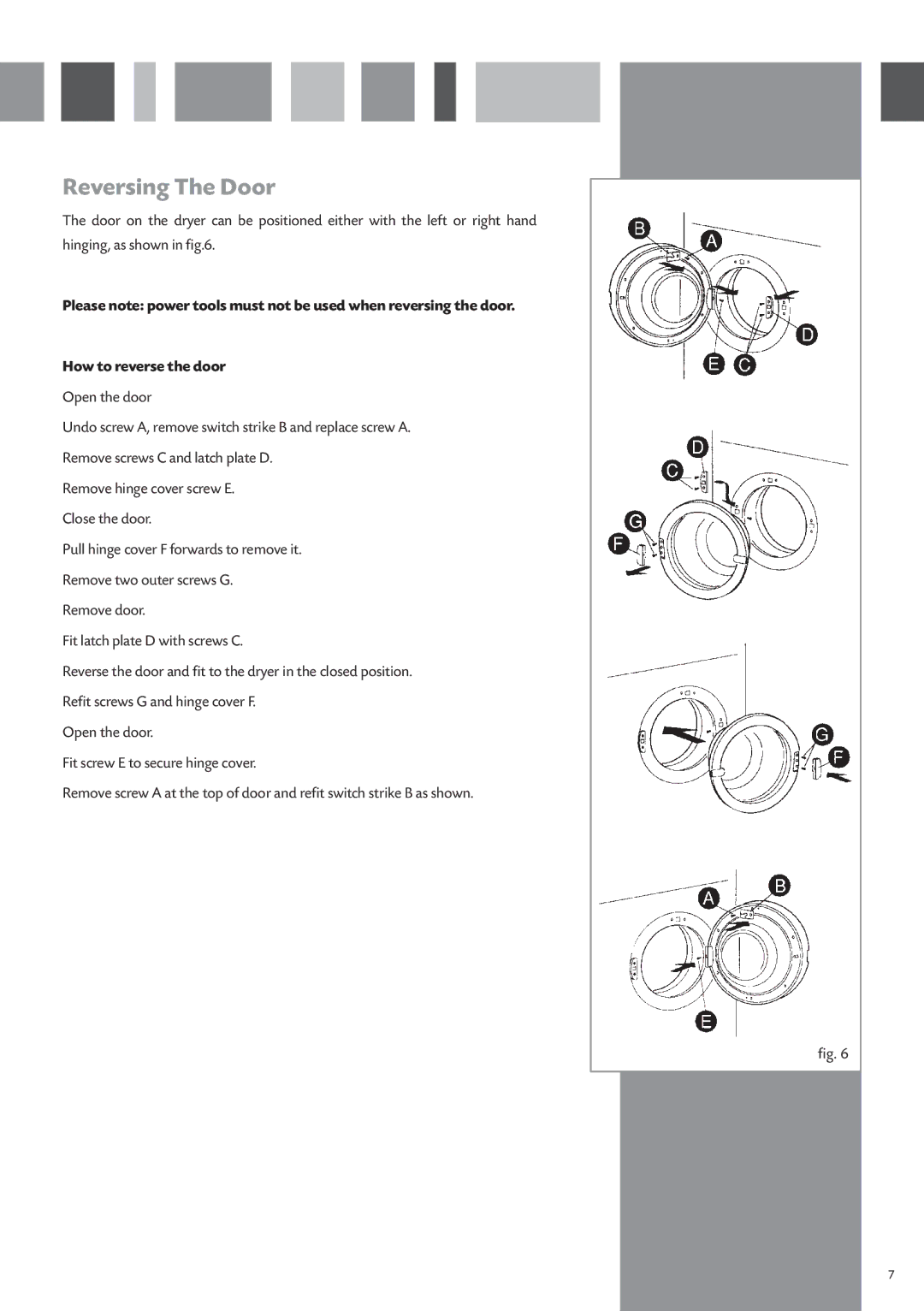 CDA CI920 manual Reversing The Door 