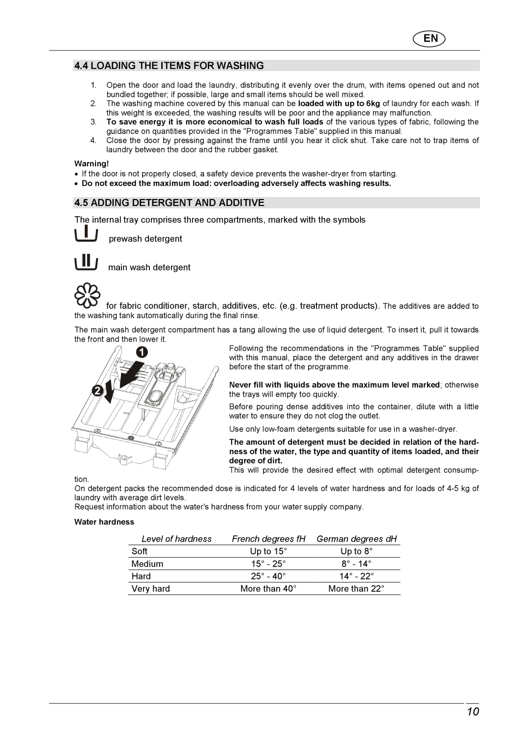 CDA CI970 manual Loading the Items for Washing, Adding Detergent and Additive 