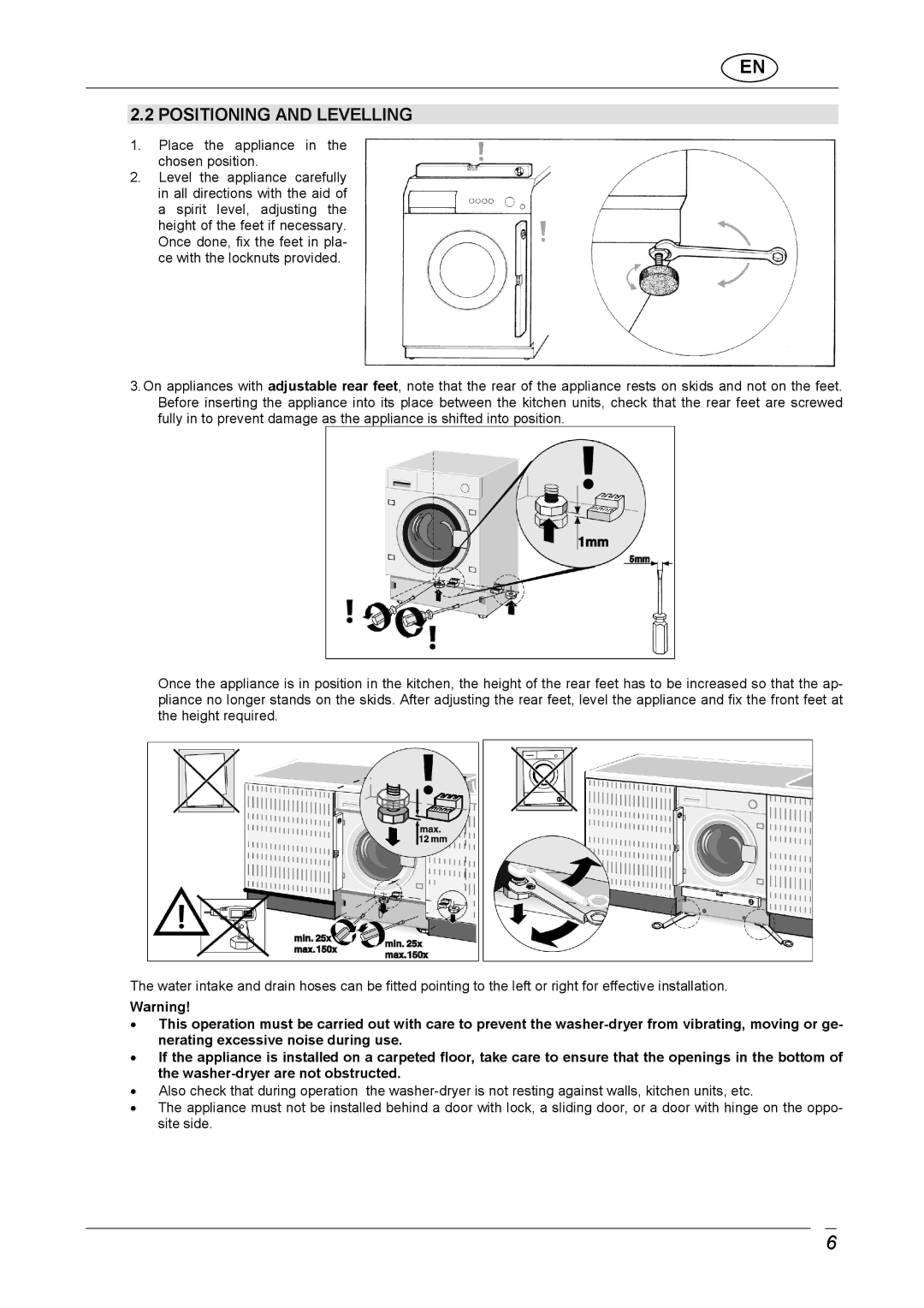 CDA CI970 manual Positioning and Levelling 